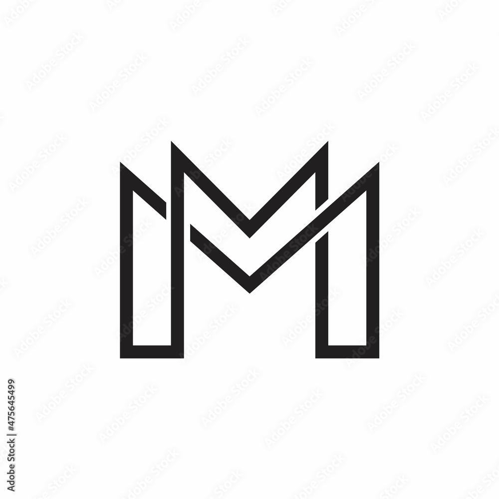 initial letter m color line logo design initial letter m color line logo design