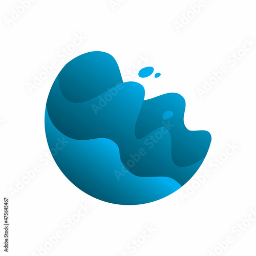 blue water fluid logo design