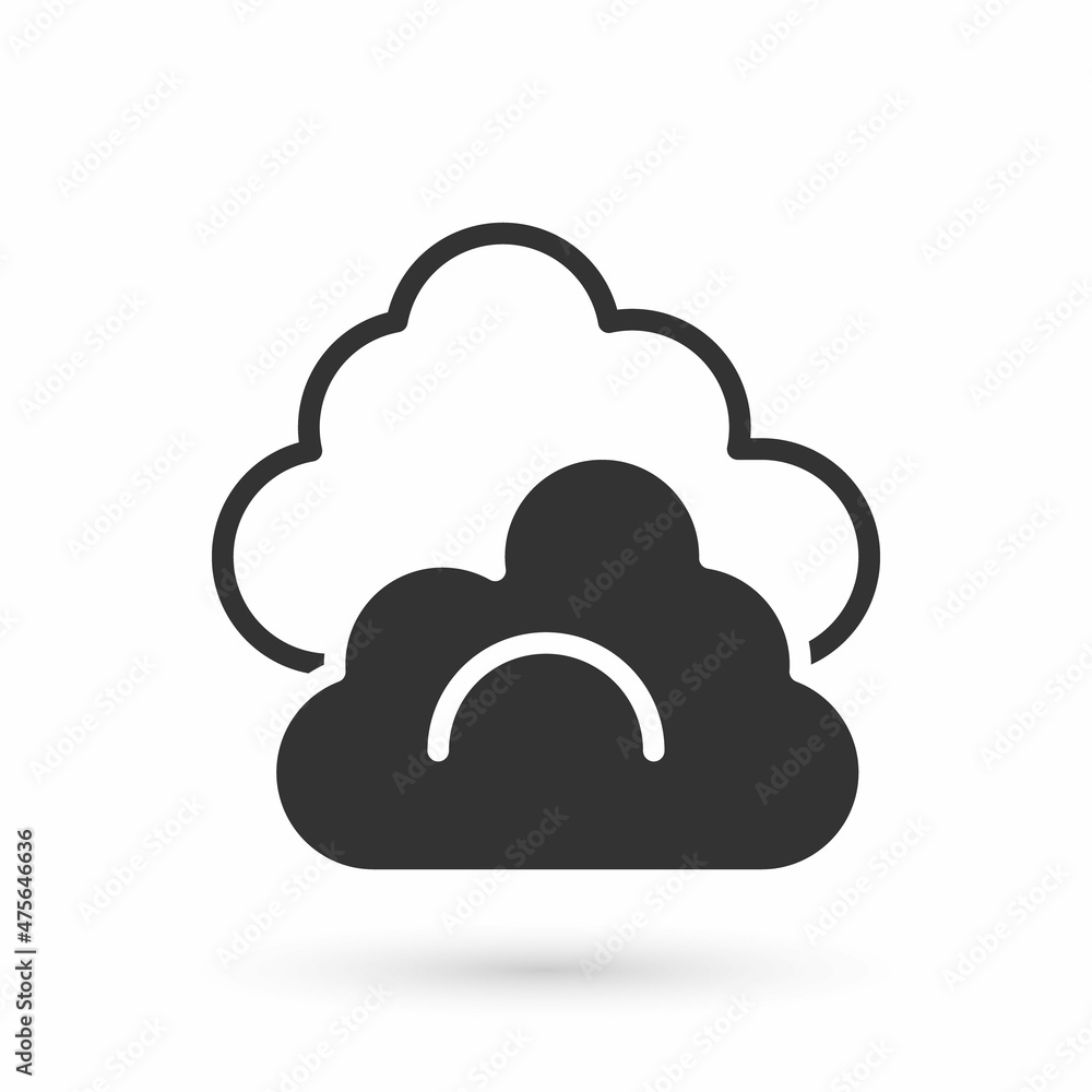 Grey Cloud icon isolated on white background. Vector Grey Cloud icon isolated on white background. Vector