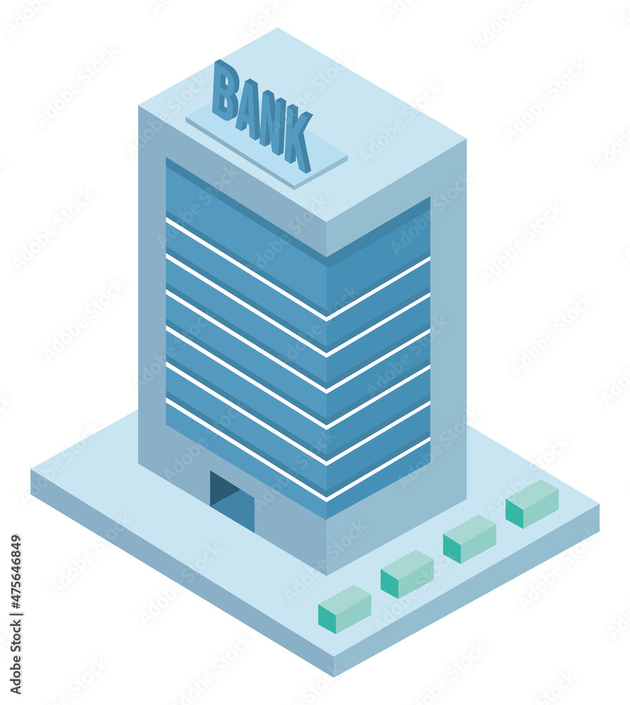 bank building isometric bank building isometric