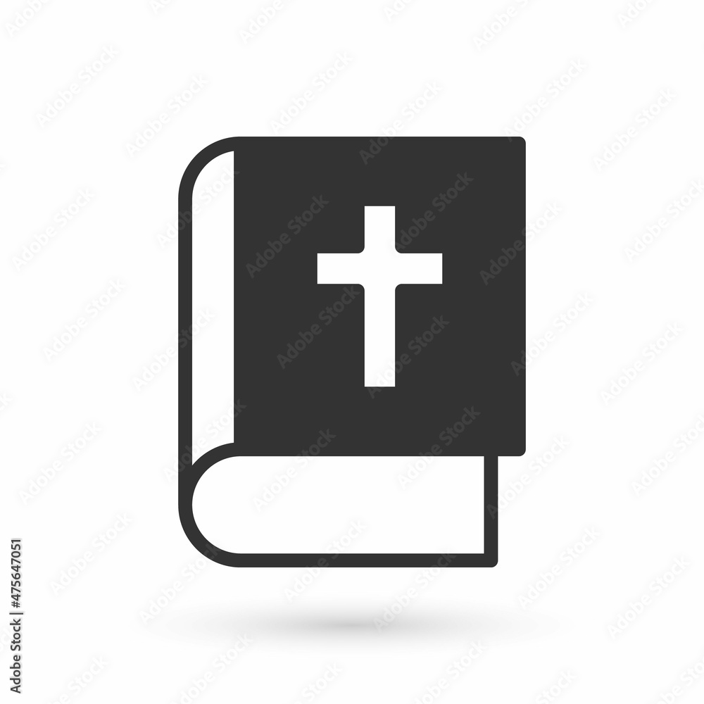 Grey Holy bible book icon isolated on white background. Vector Grey Holy bible book icon isolated on white background. Vector