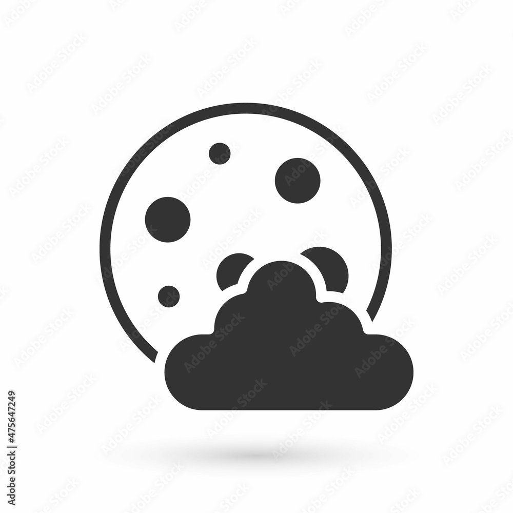 Grey Christmas night icon isolated on white background. Merry Christmas and Happy New Year. Vector Grey Christmas night icon isolated on white background. Merry Christmas and Happy New Year. Vector