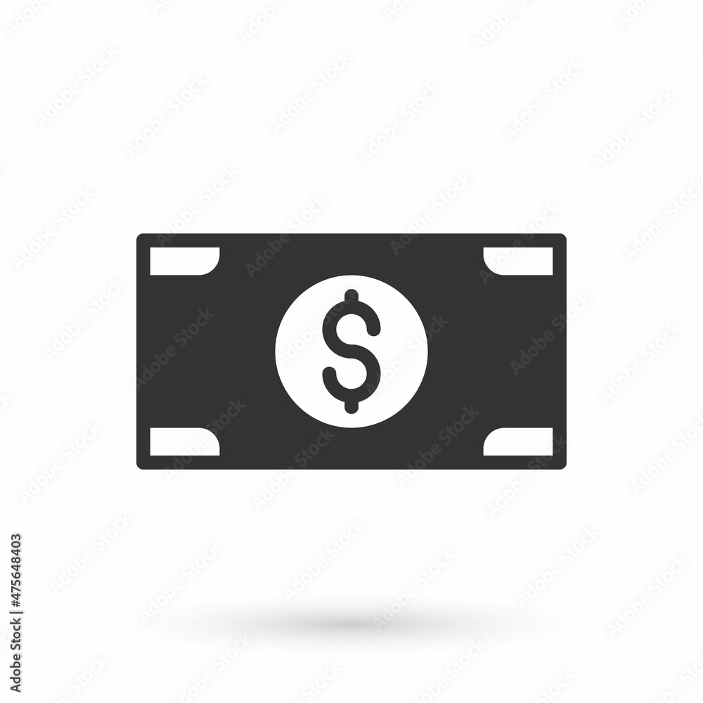 Grey Stacks paper money cash icon isolated on white background. Money banknotes stacks. Bill currency. Vector Grey Stacks paper money cash icon isolated on white background. Money banknotes stacks. Bill currency. Vector