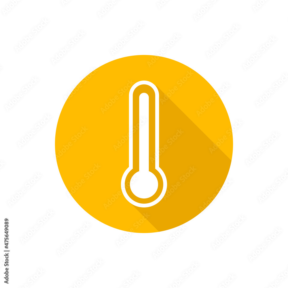Thermometer flat vector button icon Thermometer flat vector button icon