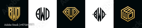 Initial letters BWO logo designs Bundle photo