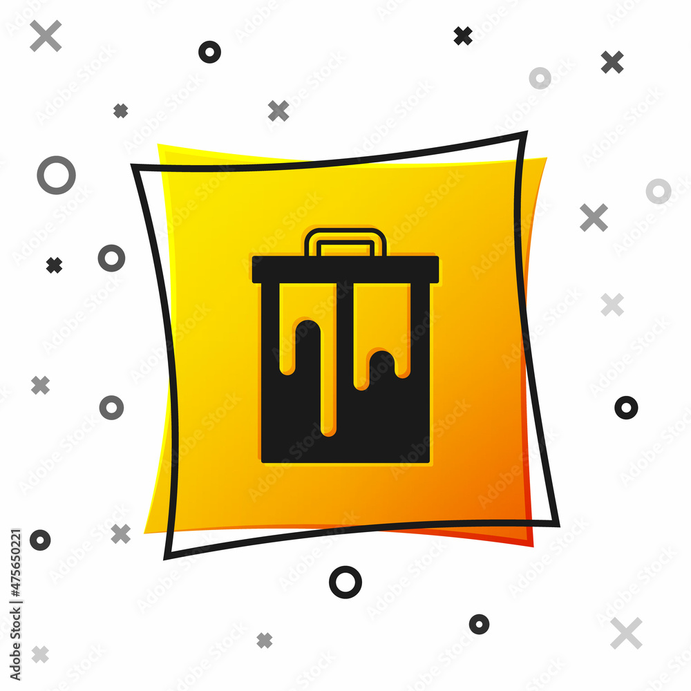 Black Honeycomb icon isolated on white background. Honey cells symbol. Sweet natural food. Yellow square button. Vector Black Honeycomb icon isolated on white background. Honey cells symbol. Sweet natural food. Yellow square button. Vector