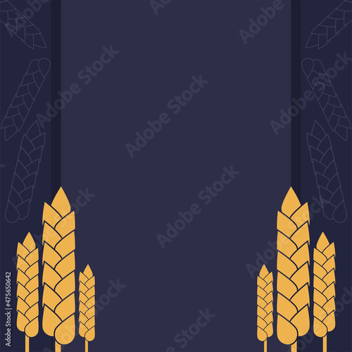golden wheat spikes poster