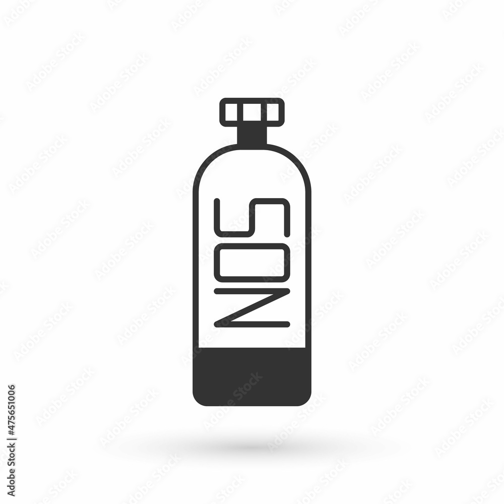 Grey Nitrous oxide icon isolated on white background. Vector