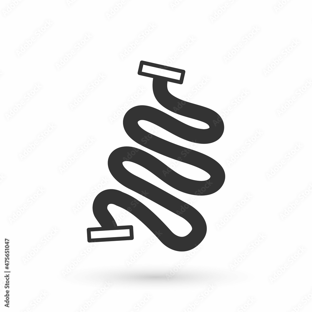 Grey Racing track icon isolated on white background. Vector