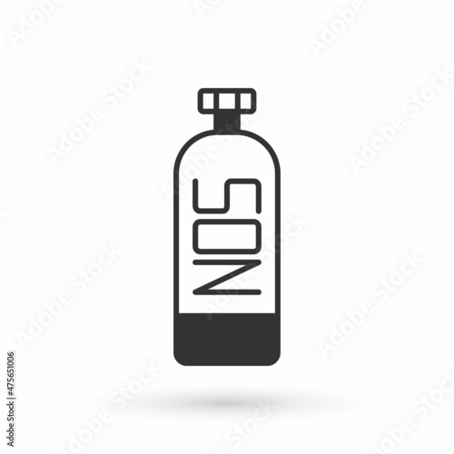 Grey Nitrous oxide icon isolated on white background. Vector