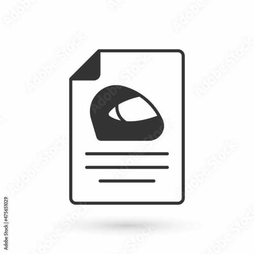 Grey Racing helmet icon isolated on white background. Extreme sport. Sport equipment. Vector