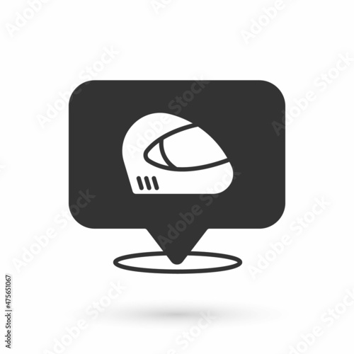 Grey Racing helmet icon isolated on white background. Extreme sport. Sport equipment. Vector
