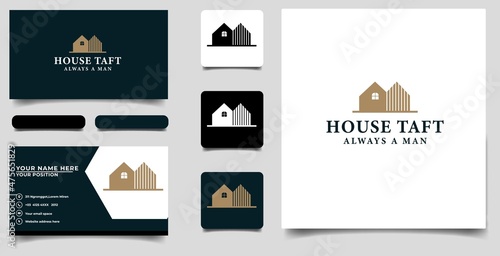 elegant house modern logo with bussines card templete
