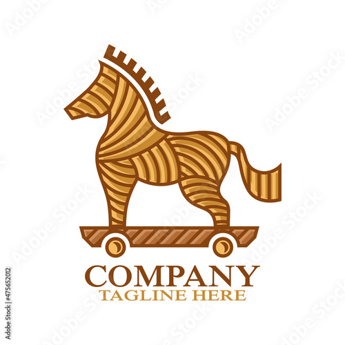 Modern Trojan horse logo. Vector illustration