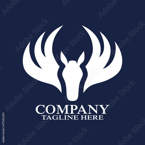 Modern simple horse pegasus logo. Vector illustration