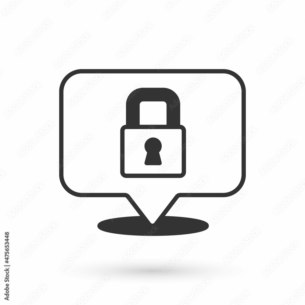 Grey Lock icon isolated on white background. Padlock sign. Security, safety, protection, privacy concept. Vector Grey Lock icon isolated on white background. Padlock sign. Security, safety, protection, privacy concept. Vector