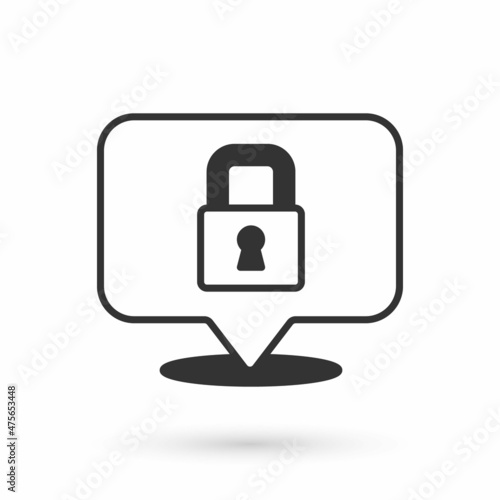 Grey Lock icon isolated on white background. Padlock sign. Security, safety, protection, privacy concept. Vector