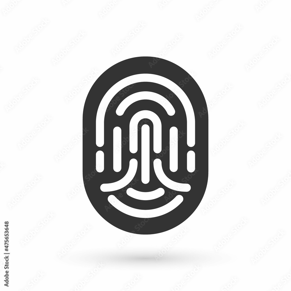 Grey Fingerprint icon isolated on white background. ID app icon. Identification sign. Touch id. Vector Grey Fingerprint icon isolated on white background. ID app icon. Identification sign. Touch id. Vector