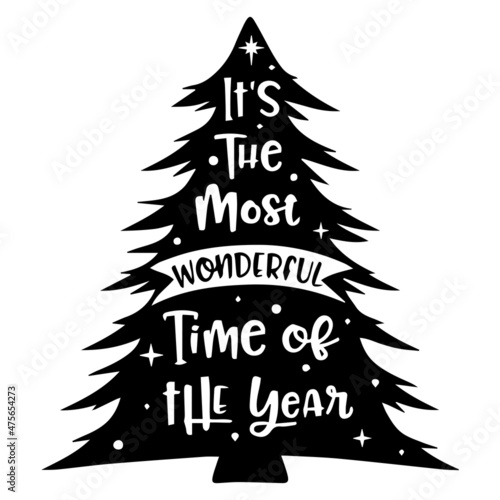 it's the most wonderful time of the year logo inspirational quotes typography lettering design