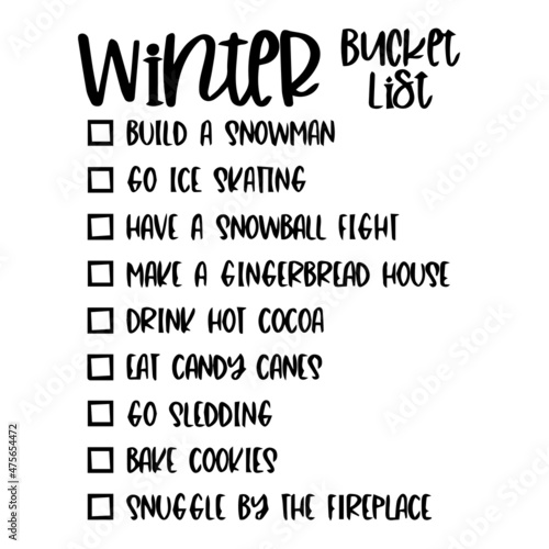 winter bucket list background inspirational quotes typography lettering design