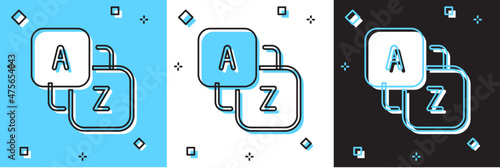 Set Vocabulary icon isolated on blue and white, black background. Vector photo