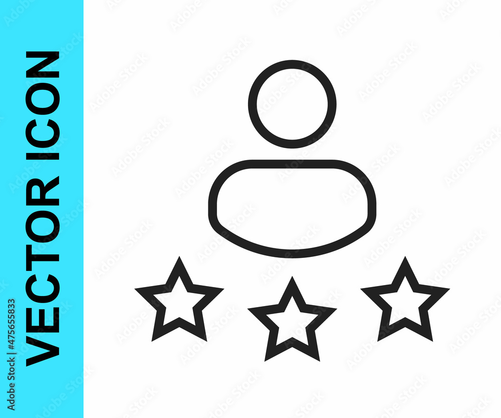 Black line Consumer or customer product rating icon isolated on white background. Vector Black line Consumer or customer product rating icon isolated on white background. Vector