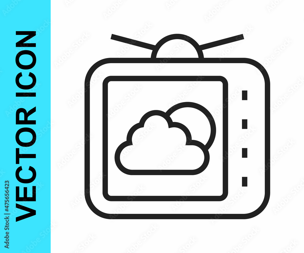 Black line Weather forecast icon isolated on white background. Vector Black line Weather forecast icon isolated on white background. Vector
