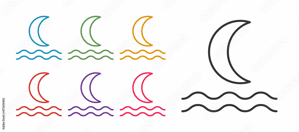 Set line Night fog or smoke icon isolated on white background. Set icons colorful. Vector Set line Night fog or smoke icon isolated on white background. Set icons colorful. Vector