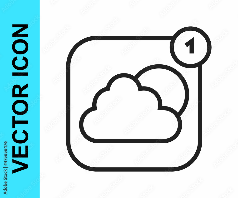 Black line Weather forecast app icon isolated on white background. Vector Black line Weather forecast app icon isolated on white background. Vector