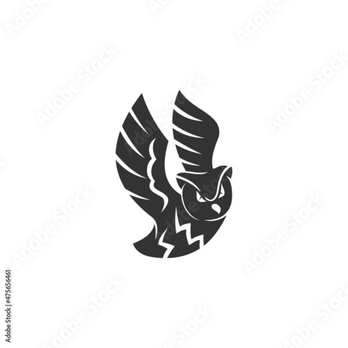 Owl flaying Icon Template Isolated Brand