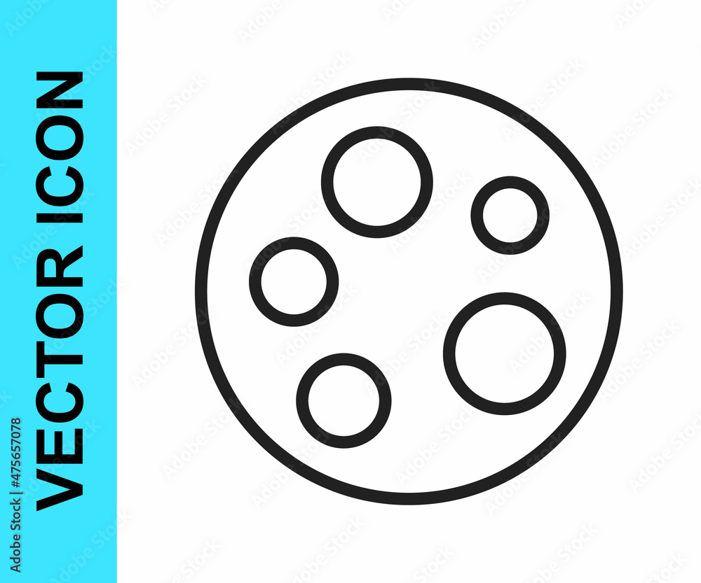 Black line Moon icon isolated on white background. Vector Black line Moon icon isolated on white background. Vector