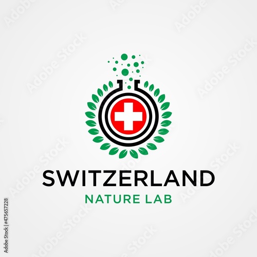 Switzerland Nature Lab Premium Vector