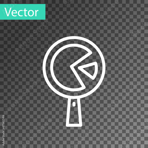 White line Omelette in frying pan icon isolated on transparent background. Omelet in a skillet. Vector