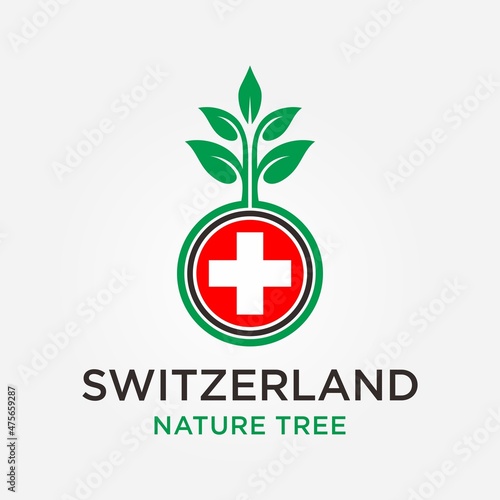 Switzerland Global Nature Tree Logo Vector photo