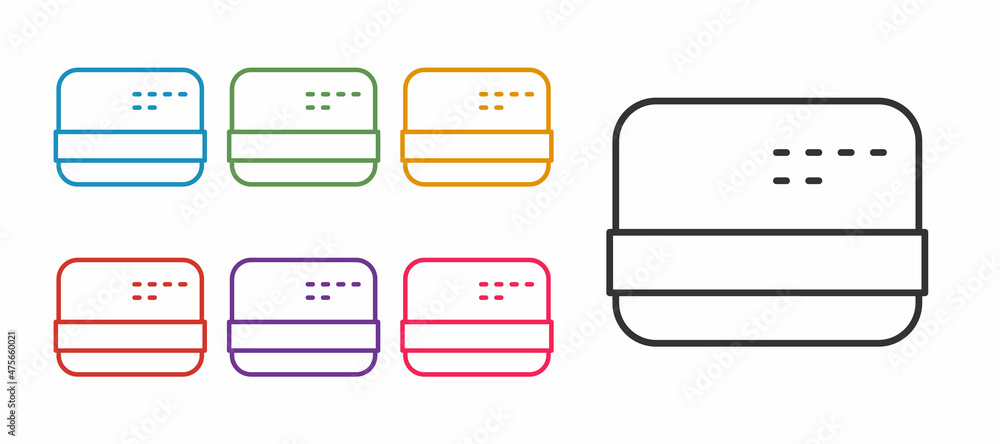 Set line Credit card icon isolated on white background. Online payment. Cash withdrawal. Financial operations. Shopping sign. Set icons colorful. Vector Set line Credit card icon isolated on white background. Online payment. Cash withdrawal. Financial operations. Shopping sign. Set icons colorful. Vector