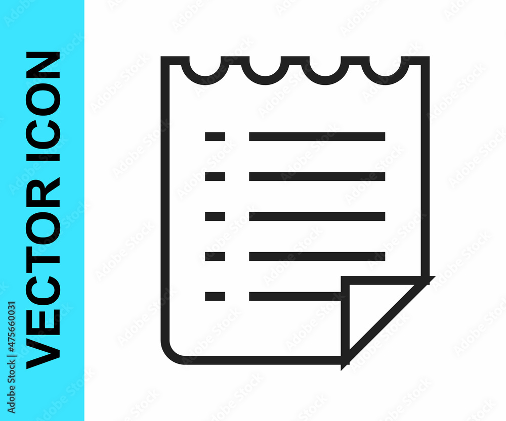 Black line Wish list template icon isolated on white background. Vector Black line Wish list template icon isolated on white background. Vector