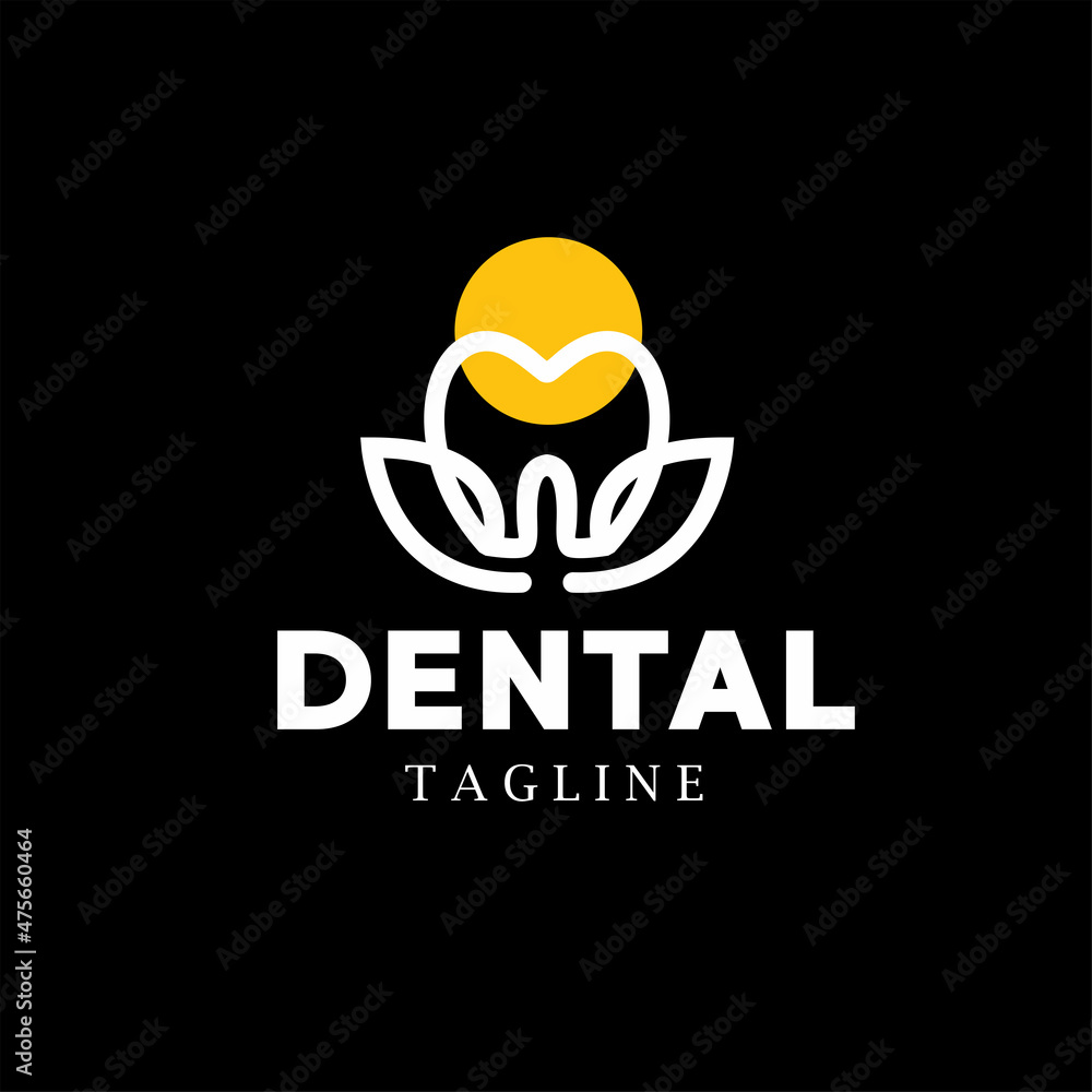 dental nature monoline logo for brand clinic and company dental nature monoline logo for brand clinic and company