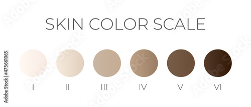 Skin Color Scale with Gradient Swatches