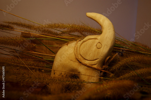 Elephant carvings are indigenous works in the north of Thailand.