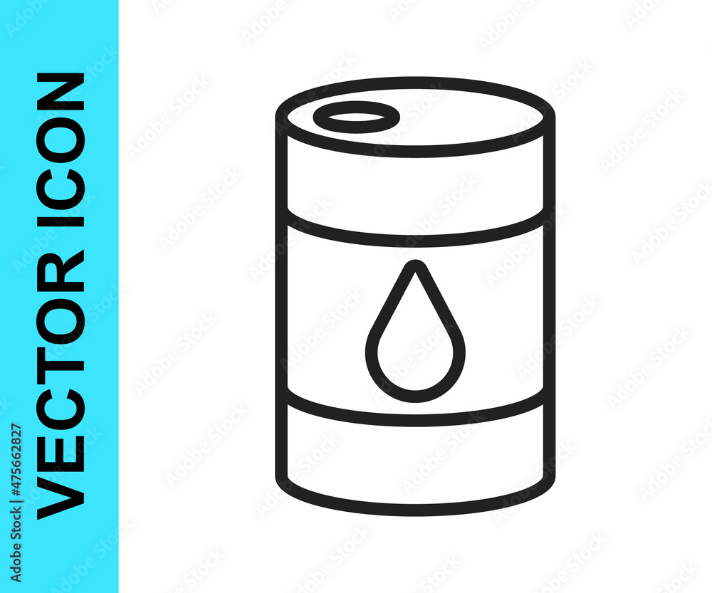 Black line Barrel oil icon isolated on white background. Vector Black line Barrel oil icon isolated on white background. Vector