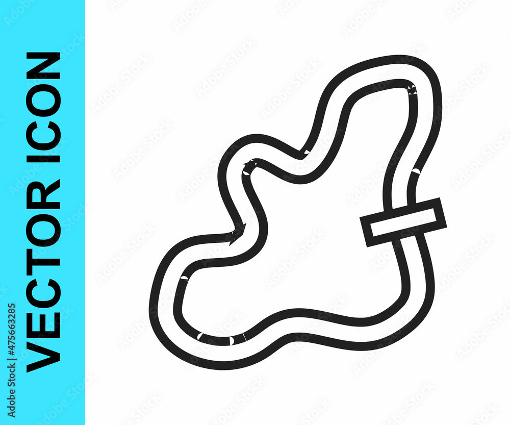 Black line Racing track icon isolated on white background. Vector Black line Racing track icon isolated on white background. Vector