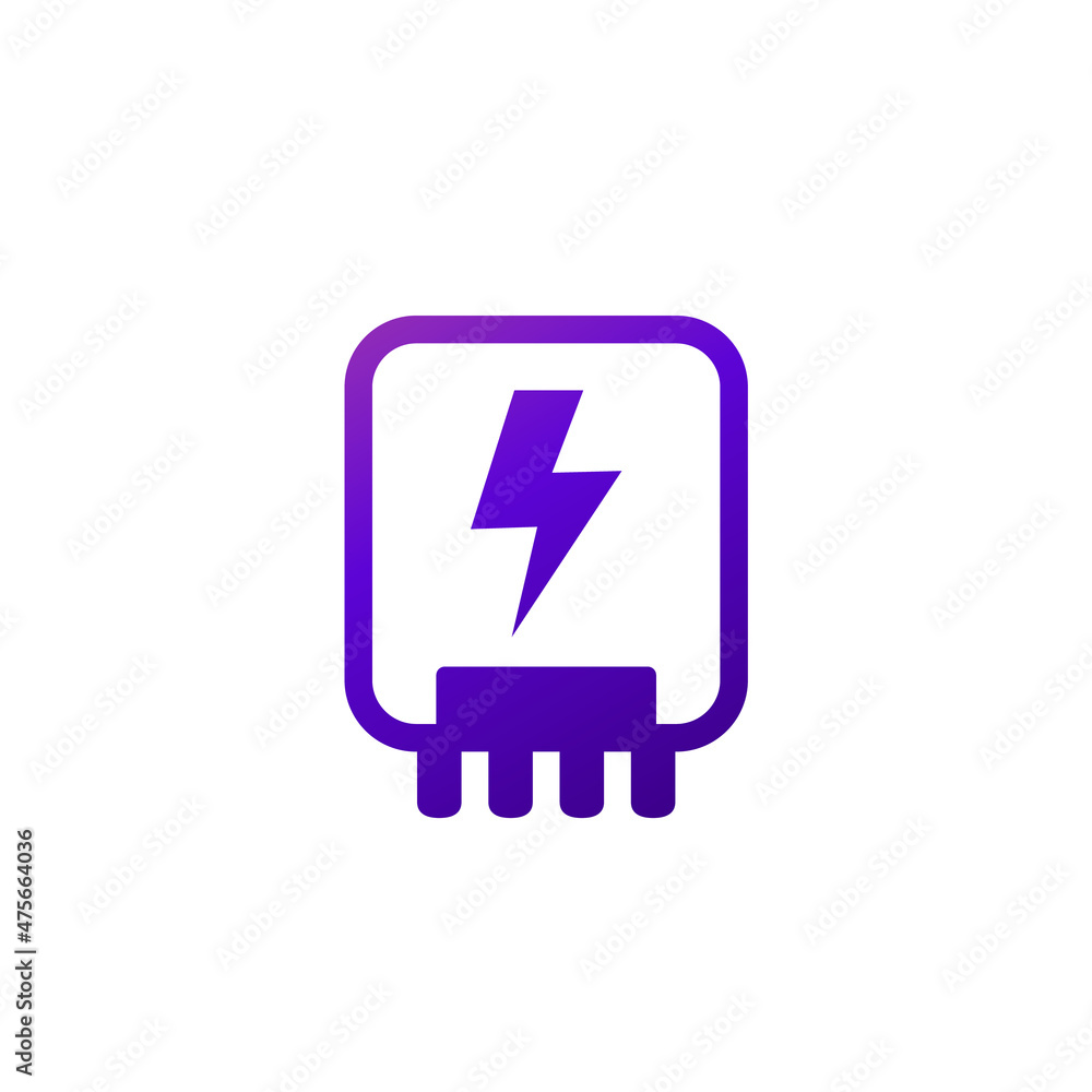 electric power control box icon on white electric power control box icon on white