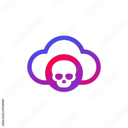 malware in cloud vector icon