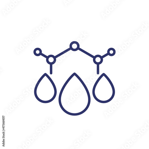Bilde på lerret nano particles line icon with drops