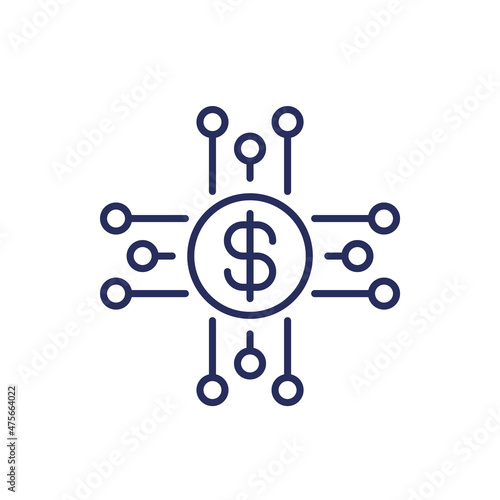 income streams or sources line icon