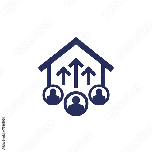 new tenants, residents icon with a house