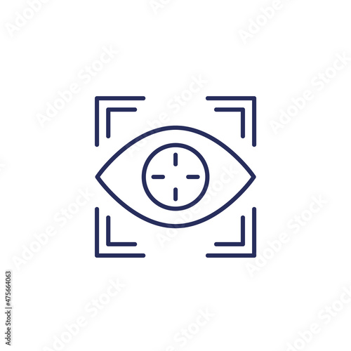 eye tracking line icon on white