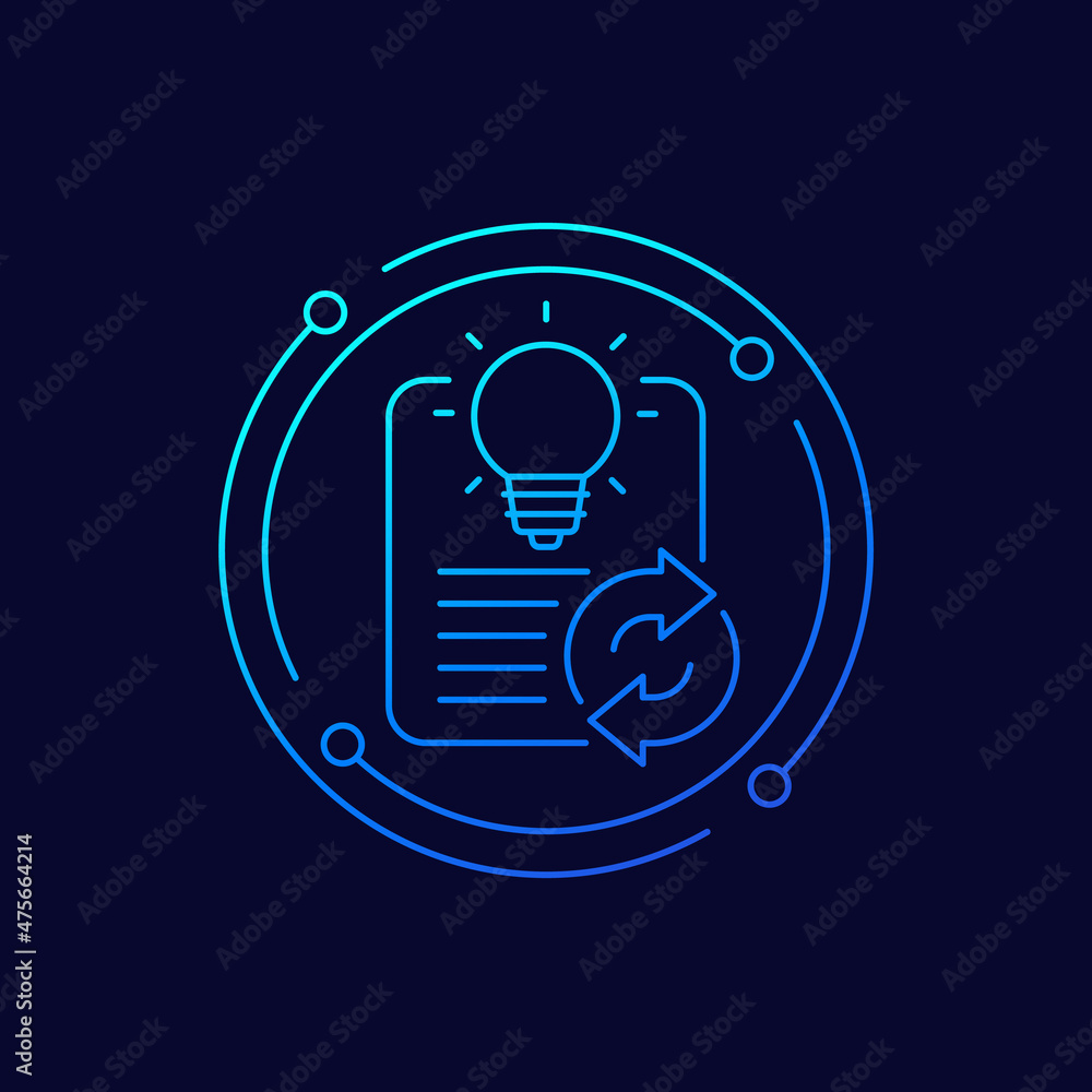patent renewal line icon for web patent renewal line icon for web