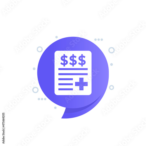 medical bill icon for web
