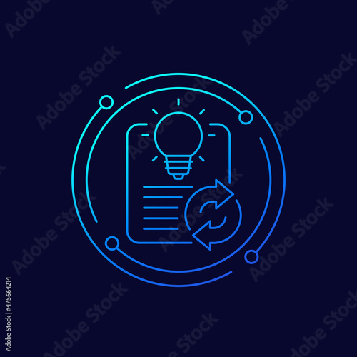 patent renewal line icon for web